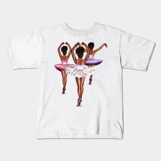 African American ballerina - brown skin ballerinas dancing ballet Kids T-Shirt
